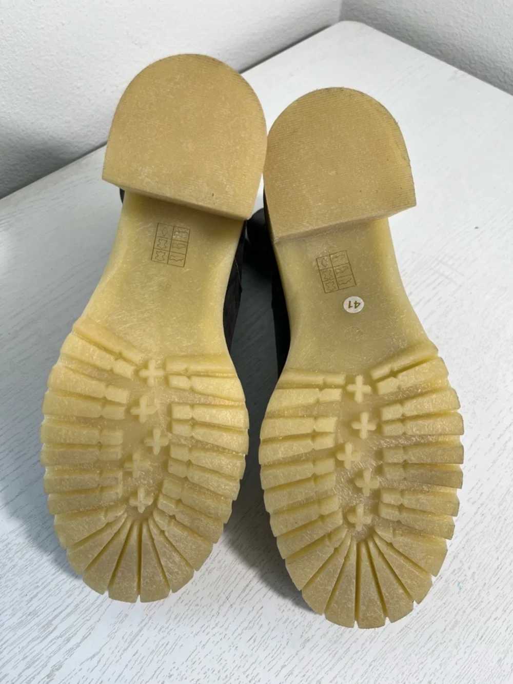 NEW Free People Jesse Cutout Leather Boots Bitter Brown Chunky Cream Heel 41/10